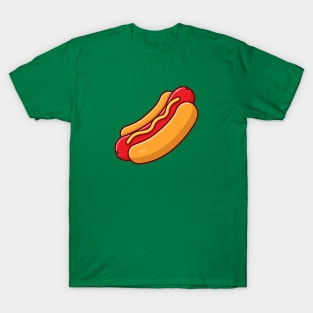 Hotdog Cartoon Vector Icon Illustration T-Shirt